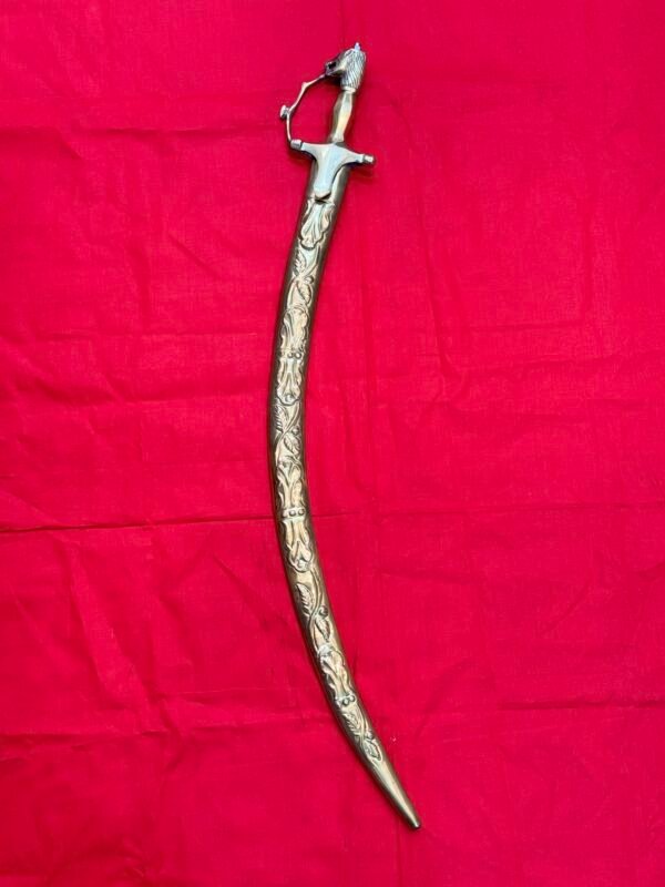 DECORATIVE LION HEAD BRASS KIRPAN - Image 2