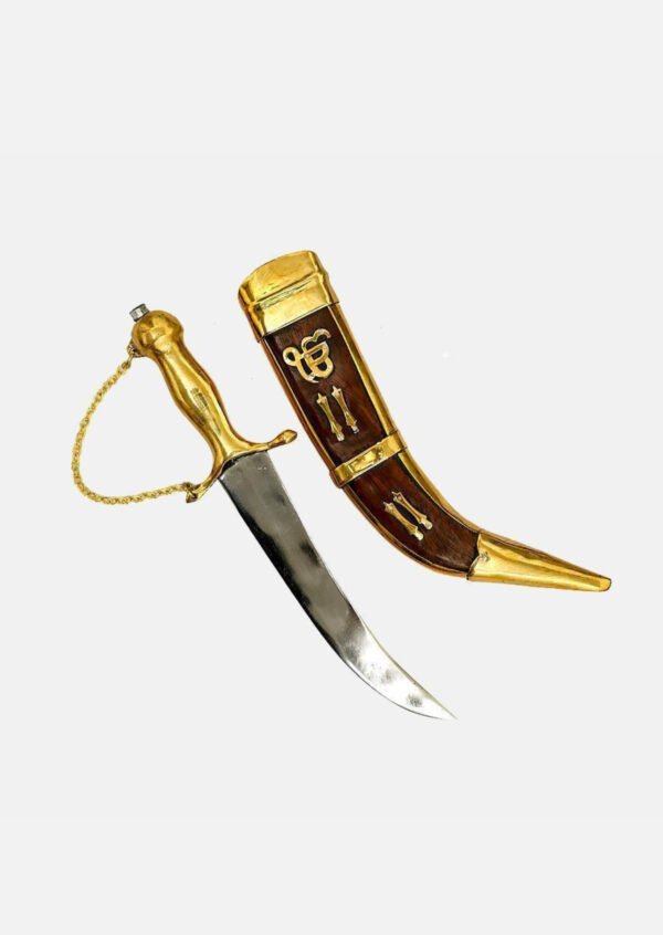 Ik Onkar kirpan with Wooden Sheath 12 INCH - Image 2
