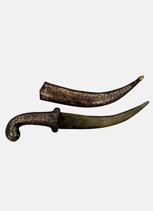 Damascus Kirpan with Koftgari Art 12 INCHES - Image 2