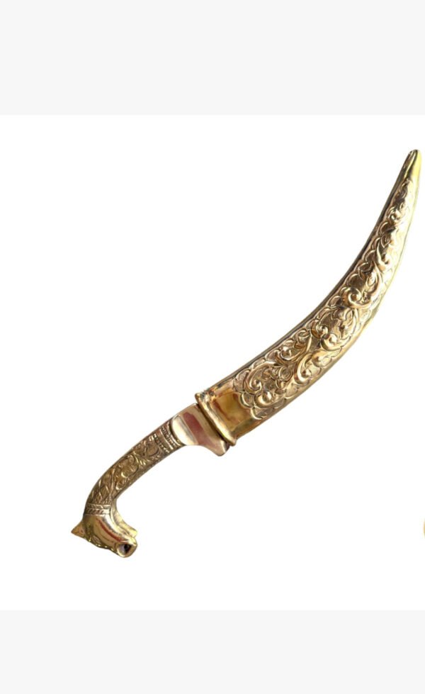 Fully Brass designed kirpan 12 inches - Image 3